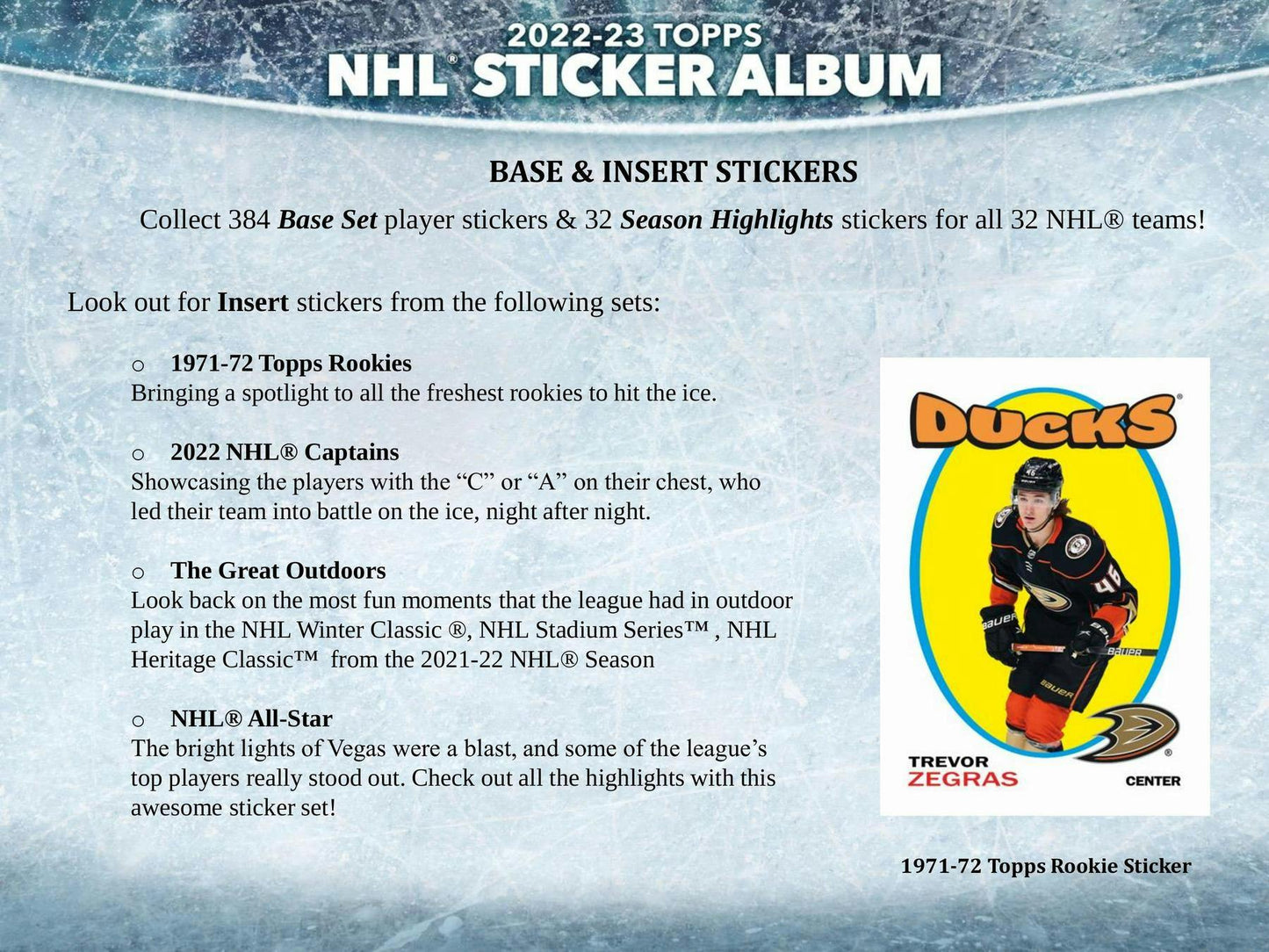 2022/23 Topps NHL Hockey Sticker Collection 50-Pack Box | Columbia Sports Cards