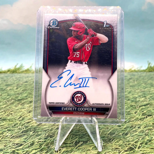 Everett Cooper III autographed baseball card from 2023 Bowman Chrome trading set