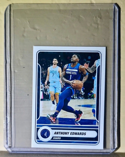 2023-24 Anthony Edwards Panini NBA Basketball #390 Sticker Timberwolves - Basketball Card Single
