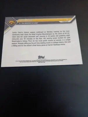 2023-24 Bowman U Now - Caitlin Clark #74. Iowa (RC). NRMT+ - Basketball Card Single