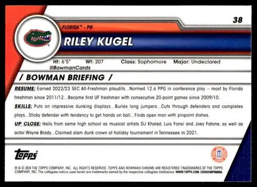 2023-24 Bowman University Chrome #38 Riley Kugel NM-MT ID:67390 - Basketball Card Single