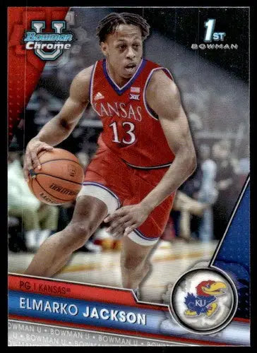 Elmarko Jackson basketball card from Bowman University Chrome with original gloss in 2023-24 series