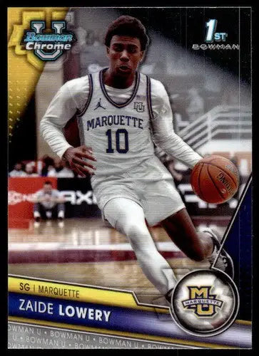 Zaide Lowery basketball card from 2023-24 Bowman University Chrome series