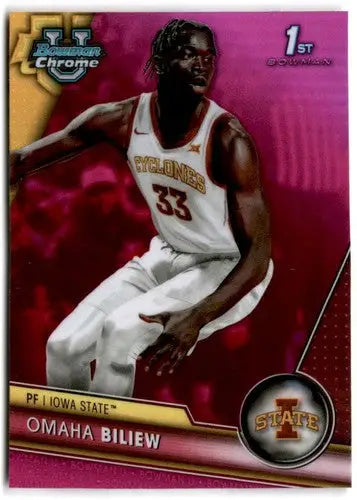 2023-24 Bowman University Chrome Refractor Pink #32 Omaha Biliew NM-MT ID:70114 - Basketball Card Single