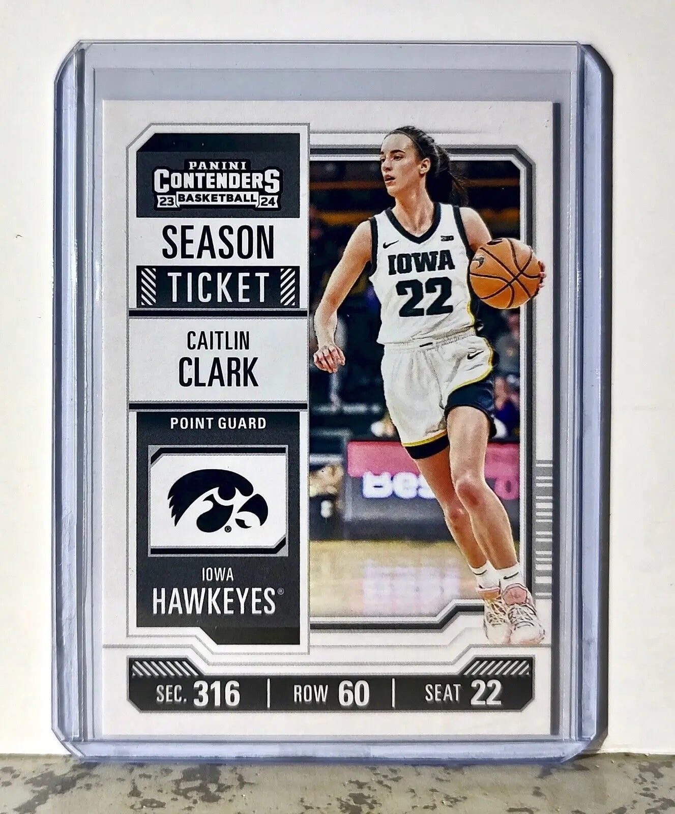 2023-24 Caitlin Clark Panini Contenders #CC3 Season Ticket Card Iowa Hawkeyes