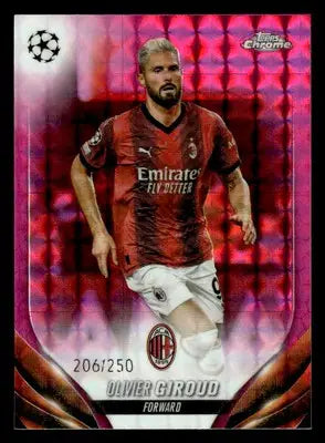 2023-24 Chrome UEFA Club Comps #43 Olivier Giroud Pink Geometric Refr #/250 - Soccer Card Single