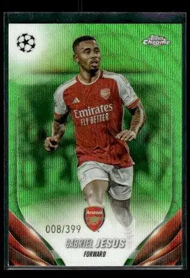 2023-24 Chrome UEFA Club Comps Gabriel Jesus #40 Neon Green Wave Refr #/399