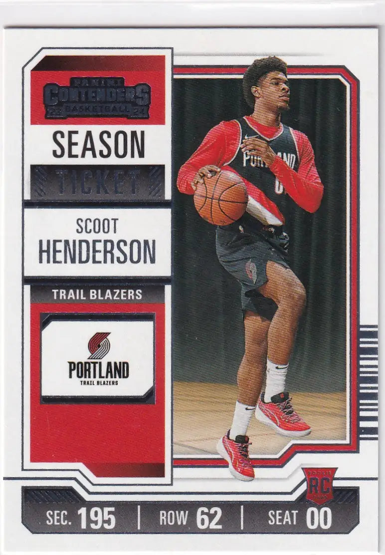 2023-24 CONTENDERS #27 SCOOT HENDERSON SEASON TICKET- PORTLAND TRAIL BLAZZERS - Basketball Card Single