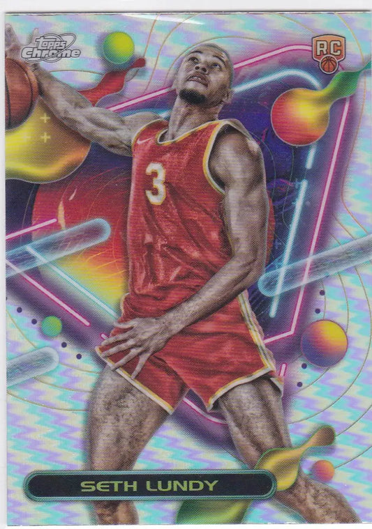 Seth Lundy Cosmic Chrome Refractor RC Card Atlanta Hawks 2023-24 cosmic chrome