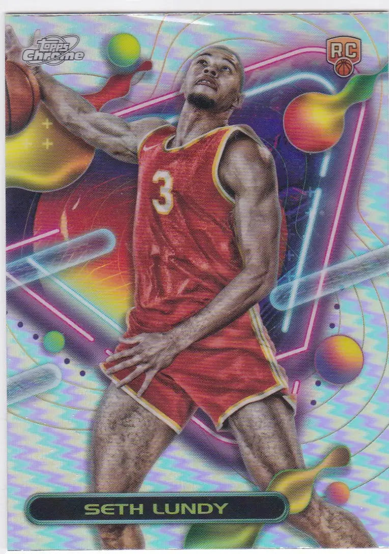 Seth Lundy Cosmic Chrome Refractor RC Card Atlanta Hawks 2023-24 cosmic chrome