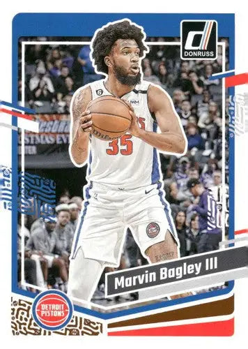 Original gloss Marvin Bagley III basketball card from 2023-24 Donruss Pistons series