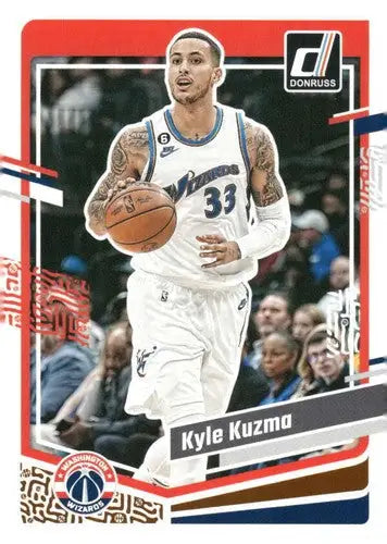 2023-24 Donruss Kyle Kuzma basketball card with original gloss, NM-MT Wizards