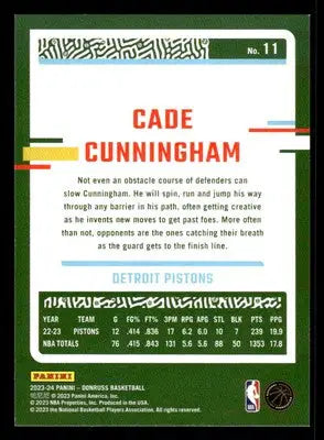 2023-24 Donruss #11 Cade Cunningham - Basketball Card Single