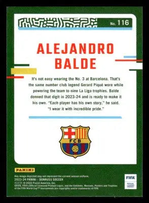 2023-24 Donruss #116 Alejandro Balde Optic - Other