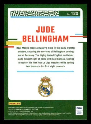2023-24 Donruss #120 Jude Bellingham Optic - Soccer Card Single