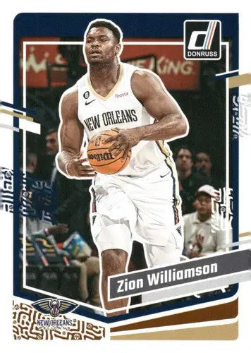 Zion Williamson basketball card with original gloss from 2023-24 Donruss Simply Sandoval series