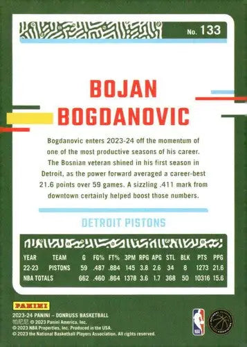 Bojan Bogdanovic basketball card with original gloss from 2023-24 Donruss NM-MT