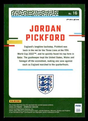 2023-24 Donruss #16 Jordan Pickford Optic Holo - Soccer Card Single