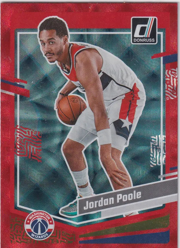2023-24 DONRUSS #177 JORDAN POOLE RED HOLO- WASHINGTON WIZARDS