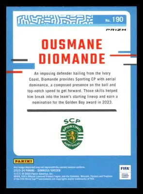 2023-24 Donruss #190 Ousmane Diomande Optic Argyle - Other