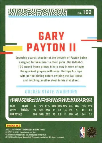 2023-24 Donruss #192 Gary Payton II NM-MT Warriors ID:70659 - Basketball Card Single