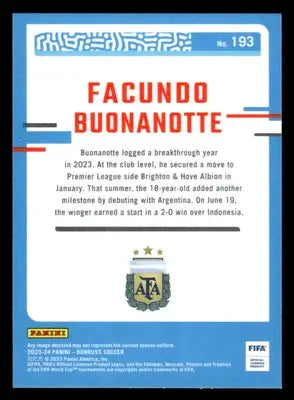 2023-24 Donruss #193 Facundo Buonanotte Optic - Other