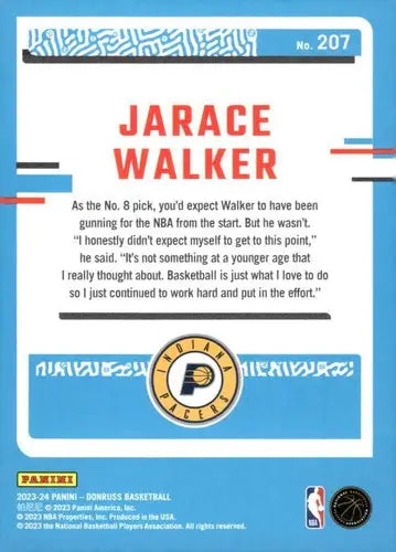 Jarace Walker Rated Rookie basketball card in original gloss from 2023-24 Donruss series