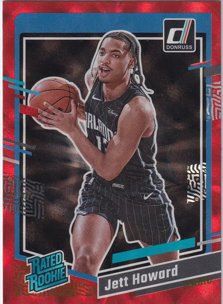 2023-24 DONRUSS #212 JETT HOWARD RED HOLO- ORLANDO MAGIC