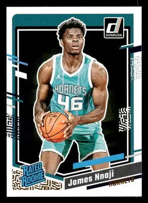 2023-24 Donruss #215 James Nnaji Base RC Charlotte Hornets - Basketball Card Single