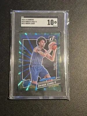 2023-24 Donruss #233 Dereck Lively II Green Laser Holo SGC 10 - Basketball Card Single