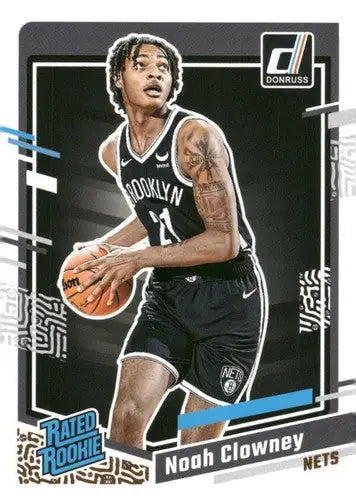 Noah Clowney rookie Nets basketball card from 2023-24 Donruss with original gloss