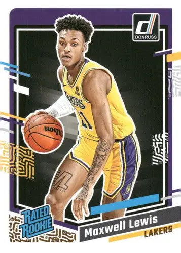 Maxwell Lewis rated rookie Lakers basketball card 2023-24 Donruss