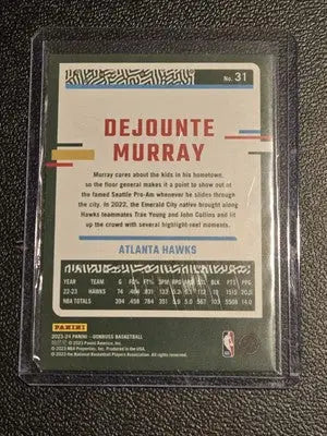 2023-24 Donruss #31 Dejounte Murray Green Laser Holo - Basketball Card Single
