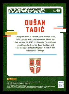 2023-24 Donruss #49 Dusan Tadic Optic - Other
