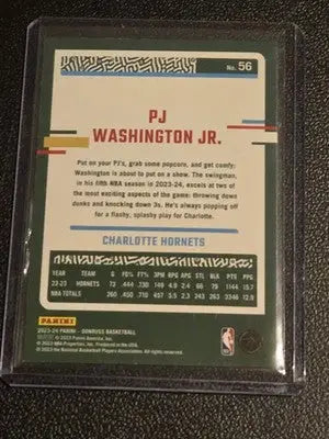 2023-24 Donruss #56 PJ Washington Jr. Green Laser Holo - Basketball Card Single