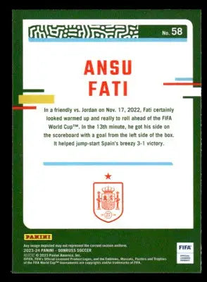 2023-24 Donruss #58 Ansu Fati Optic - Other