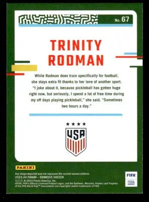 2023-24 Donruss #67 Trinity Rodman Optic - Other