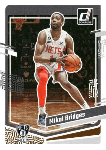 Mikal Bridges basketball card with original gloss from 2023-24 Donruss NM-MT Nets