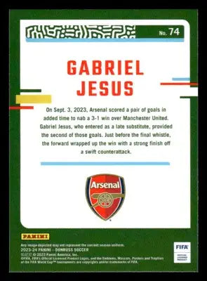 2023-24 Donruss #74 Gabriel Jesus Optic - Other