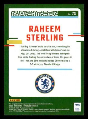 2023-24 Donruss #75 Raheem Sterling Optic - Soccer Card Single
