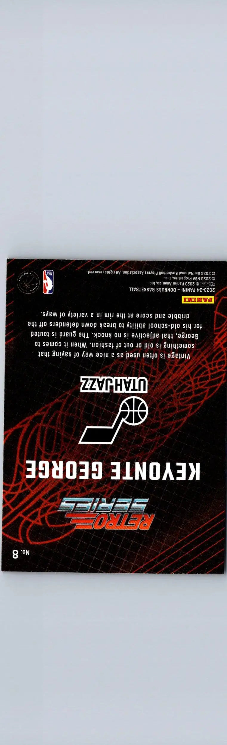 Collectible Keyonte George Retro Series basketball trading card of Keyonte George Utah Jazz
