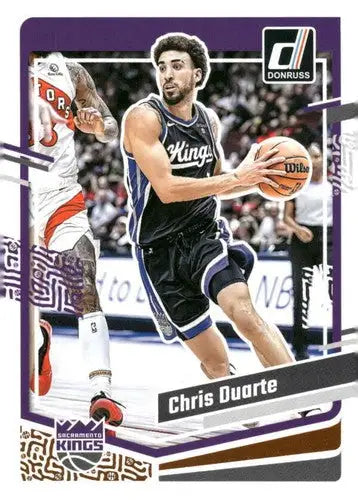 Chris Duarte Sac Kings basketball card with original gloss from 2023-24 Donruss series