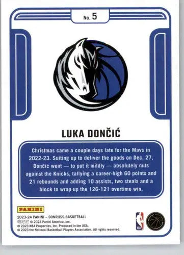 2023-24 Donruss Complete Players #5 Luka Doncic NM-MT Mavericks ID:70228 - Basketball Card Single