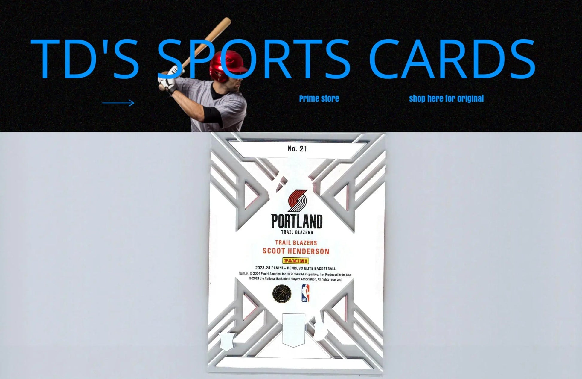 Portland Trail Blazers 2023-24 Donruss Elite Scoot Henderson Clarity sports card