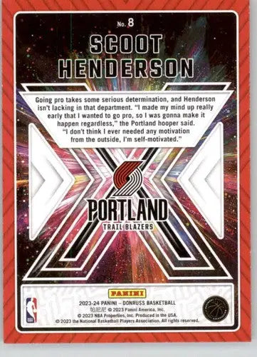 2023-24 Donruss Great X-Pectations #8 Scoot Henderson NM-MT Blazers ID:70231 - Basketball Card Single