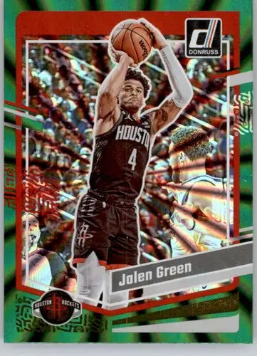 2023-24 Donruss Holo Green Laser #116 Jalen Green NM-MT Rockets ID:70223 - Basketball Card Single