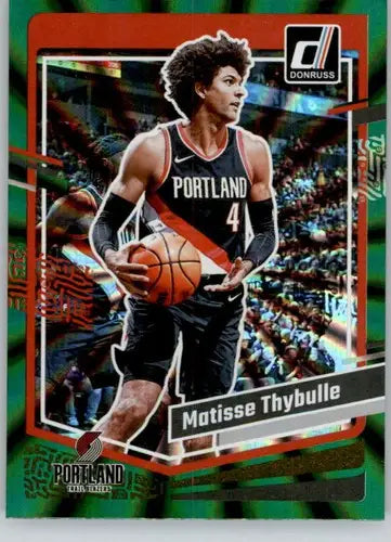 Matisse Thybulle basketball card 2023-24 Donruss Holo Green Laser Blazers ID