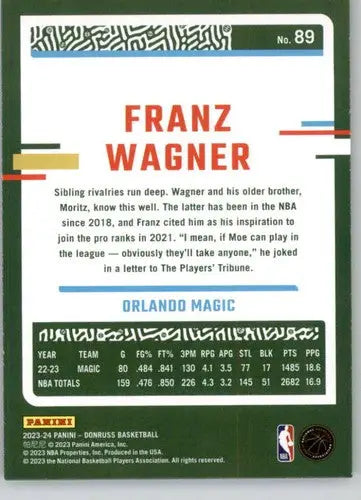 2023-24 Donruss Holo Green Laser #89 Franz Wagner NM-MT Magic ID:70222 - Basketball Card Single
