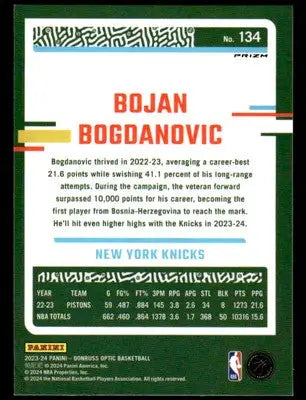 2023-24 Donruss Optic #134 Bojan Bogdanovic Holo - Basketball Card Single