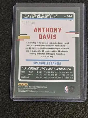 2023-24 Donruss Optic #144 Anthony Davis Red Seismic #/130 - Basketball Card Single